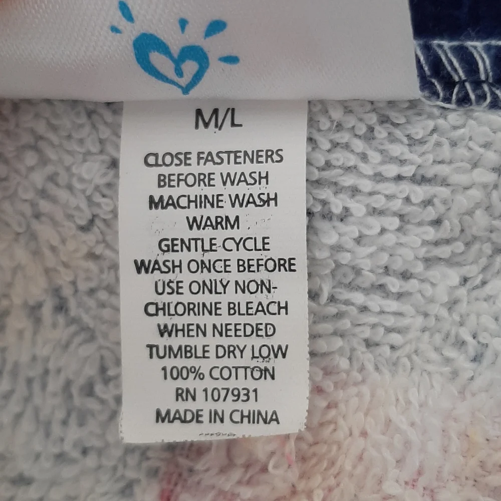 Justice brand kids after bath peace towel dress. Size M/L.